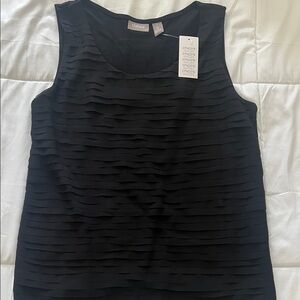 Chico's Elegant Black Textured Tank Top